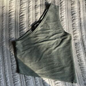 Silence + Noise | Urban Outfitters Asymmetrical silver sparkle Crop Tank Top